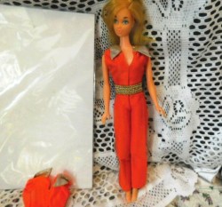 11978 #2553 BARBIE DOLL BEST BUY ORANGE JUMPSUIT, BELT